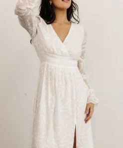 BB Custom Bridget Textured Maxi Dress | White Dresses