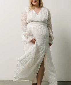 BB Custom Bridget Textured Maxi Dress | White Dresses