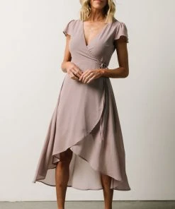 Soi Bristol Midi Wrap Dress | Dusty Lilac