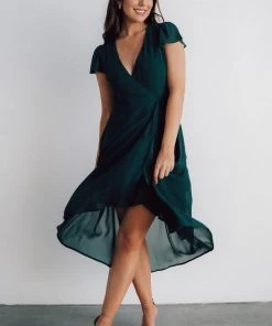 Soi Bristol Midi Wrap Dress | Emerald