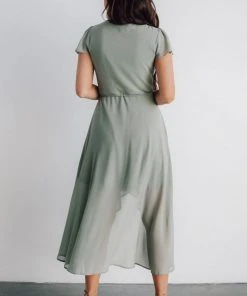 Soi Dresses Bristol Midi Wrap Dress | Sage
