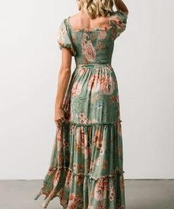 FT Britney Tiered Maxi Dress | Sage Multi Floral Dresses