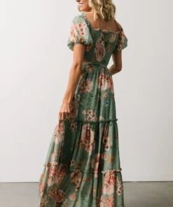 FT Britney Tiered Maxi Dress | Sage Multi Floral Dresses
