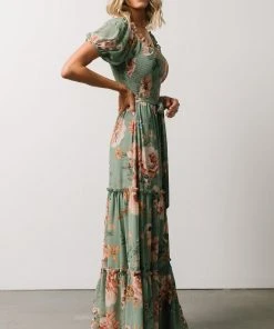 FT Britney Tiered Maxi Dress | Sage Multi Floral Dresses
