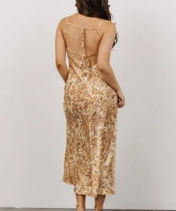 DF Dresses Brix Open Back Maxi Dress | Cream Print