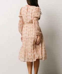 HAY Brooklyn Tiered Midi Dress | Taupe Floral