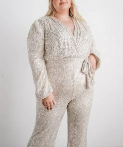 RR Brussels Sequin Jumpsuit | Cream