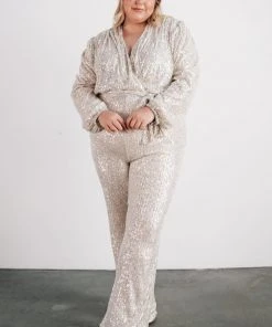 RR Brussels Sequin Jumpsuit | Cream