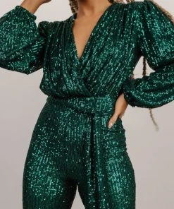 RR Brussels Sequin Jumpsuit | Green Shop By Style