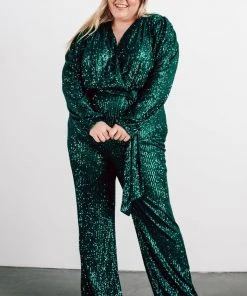 RR Brussels Sequin Jumpsuit | Green Shop By Style