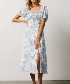 BB Custom Cadence Midi Dress | Blue Floral