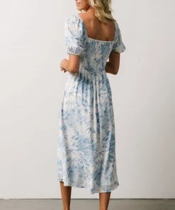 BB Custom Cadence Midi Dress | Blue Floral