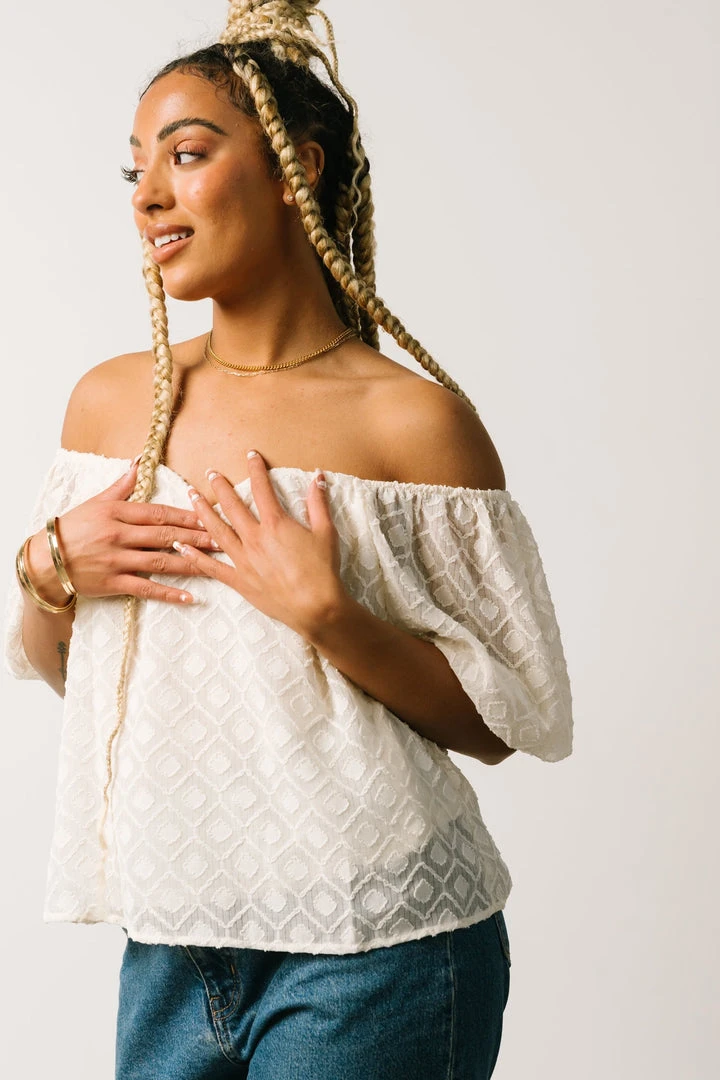 FT Boho Caitlyn Puff Sleeve Sweetheart Top | Ivory 8 FT Boho Caitlyn Puff Sleeve Sweetheart Top | Ivory