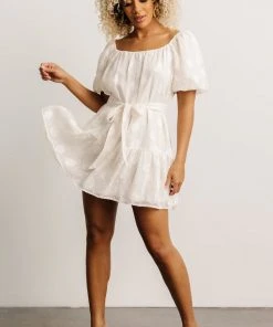 FT Calista Short Dress | Cream Print Dresses