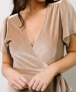 BB Custom Calvin Sparkle Velvet Wrap Dress | Shell