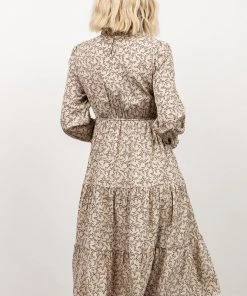 HAY Dresses Cambri Smocked Midi Dress | Beige Floral