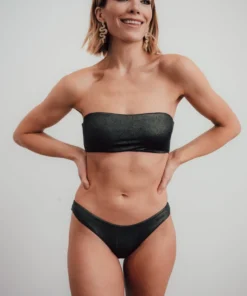EN Cancun Bandeau Top | Black Shimmer