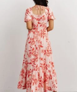 SL Candice Sweetheart Dress | Pink + Red Floral Dresses