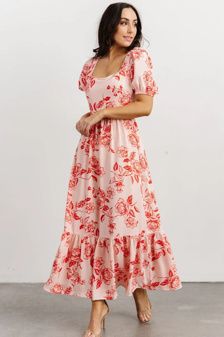 SL Candice Sweetheart Dress | Pink + Red Floral Dresses 1 SL Candice Sweetheart Dress | Pink + Red Floral Dresses