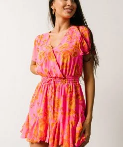 SL Dresses Candy Romper | Hot Pink Floral