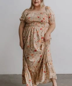 BB Custom Dresses Capri Smocked Maxi Dress | Golden Print