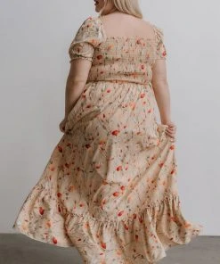 BB Custom Dresses Capri Smocked Maxi Dress | Golden Print