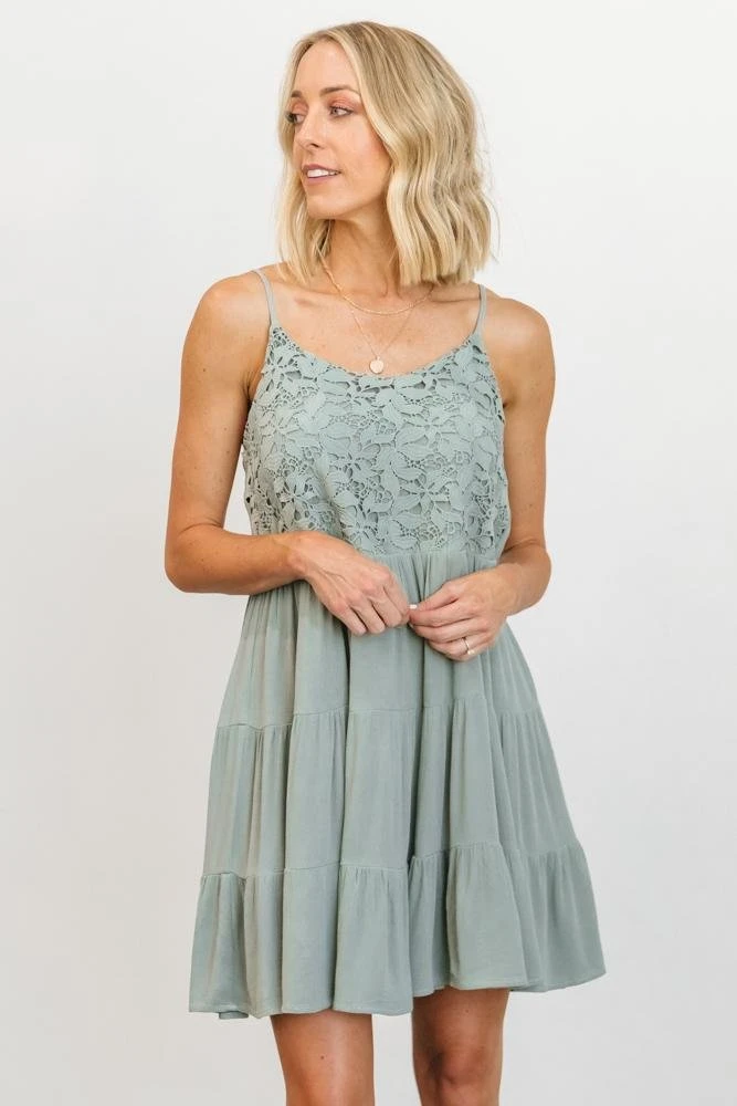 HAY Carly Lace Floral Mini Dress | Sage Dresses 2 HAY Carly Lace Floral Mini Dress | Sage Dresses