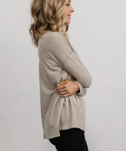 IL Casey Henley Long Sleeve Top | Taupe