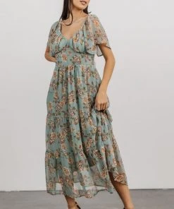 IL Cassidy Maxi Dress | Light Jade Floral Dresses