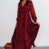 RR Dresses Celeste Shimmer Maxi Dress | Burgundy