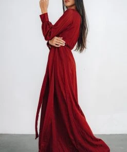 RR Dresses Celeste Shimmer Maxi Dress | Burgundy