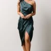 BB Custom Celia One Shoulder Midi Dress | Midnight Dresses
