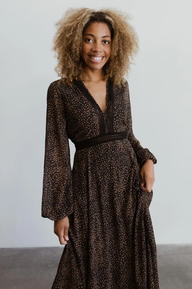 AK Dresses Cha Cha Print Maxi Dress | Black 2 AK Dresses Cha Cha Print Maxi Dress | Black