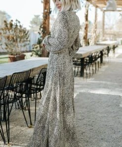 AK Dresses Cha Cha Print Maxi Dress | Taupe