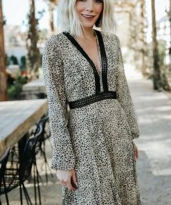 AK Dresses Cha Cha Print Maxi Dress | Taupe