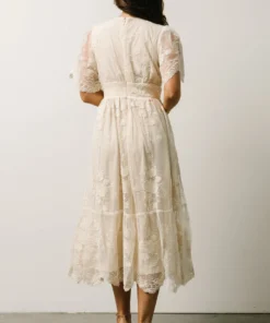 FT Clarisa Lace Midi Dress | Vintage Cream Dresses 2 FT Clarisa Lace Midi Dress | Vintage Cream Dresses