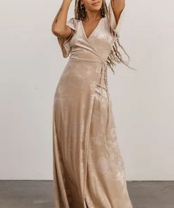 BB Custom Danielle Embossed Velvet Maxi Dress | Shell Dresses