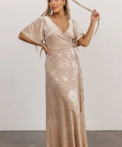 BB Custom Danielle Embossed Velvet Maxi Dress | Shell Dresses