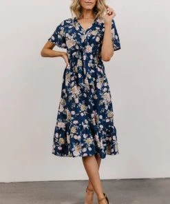 HAY Dresses Daphne Midi Dress | Blue Floral