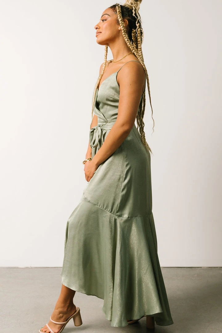 FT Desiree Ruffle Hem Dress | Dusty Sage Dresses 3 FT Desiree Ruffle Hem Dress | Dusty Sage Dresses