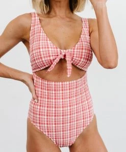 BJB Swim Dorothy Plaid One Piece | Red