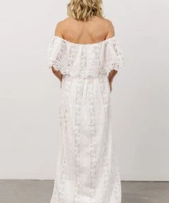 Soi Dove Lace Off Shoulder Maxi Dress | White Dresses