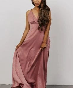 FT Dover Satin Maxi Dress | Mauve Dresses