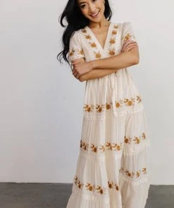 POL Dublin Embroidered Maxi Dress | Natural Dresses 9 POL Dublin Embroidered Maxi Dress | Natural Dresses