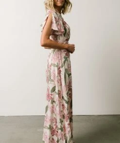 AK Eartha Open Back Wrap Dress | Orchid Floral Dresses