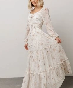 BB Custom Eden Smocked Maxi Dress | Mauve Print