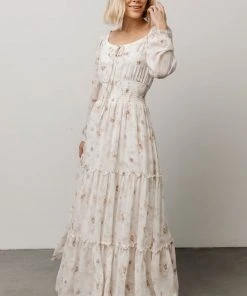 BB Custom Eden Smocked Maxi Dress | Mauve Print