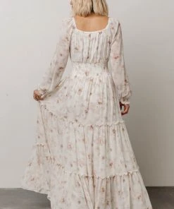 BB Custom Eden Smocked Maxi Dress | Mauve Print