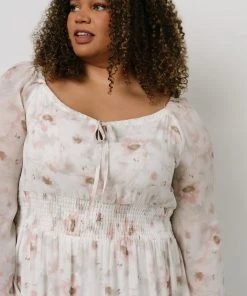 BB Custom Eden Smocked Maxi Dress | Mauve Print