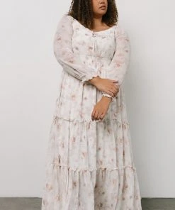 BB Custom Eden Smocked Maxi Dress | Mauve Print